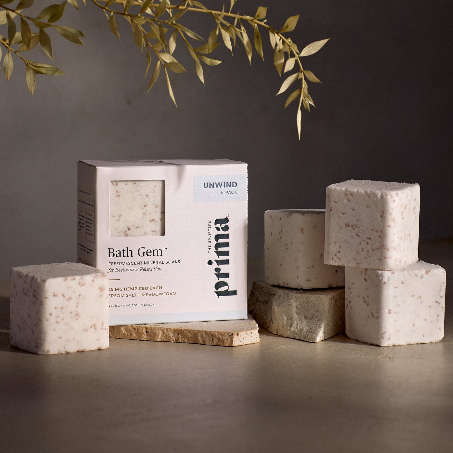 Unwind Bath Gem™ 4 - Pack | Moisturizing Bath Soak with Epsom Salt & Magnesium - PrimaPrimaproduct_type
