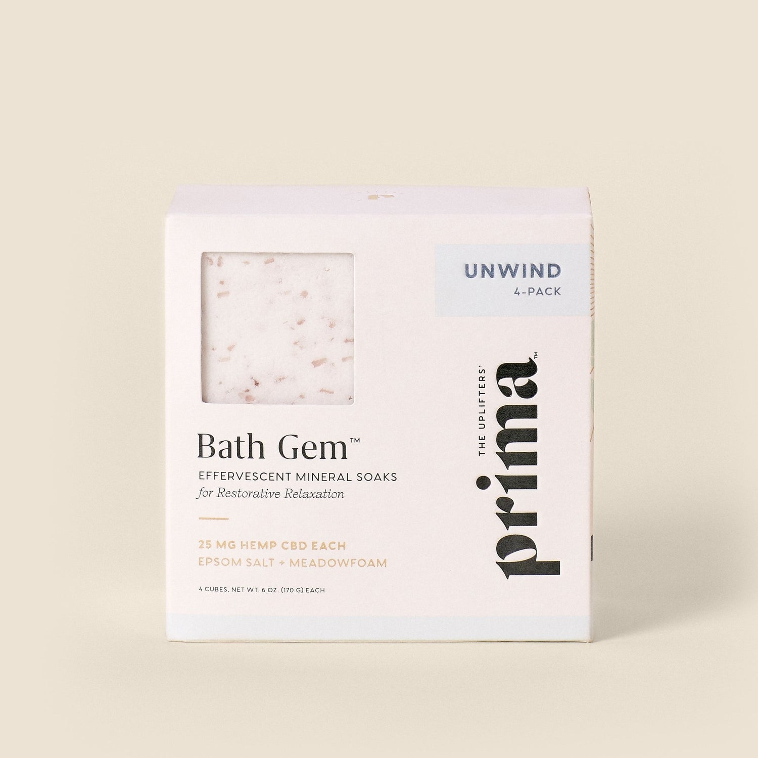 Unwind Bath Gem™ 4 - Pack | Moisturizing Bath Soak with Epsom Salt &amp; Magnesium - PrimaPrimaproduct_type